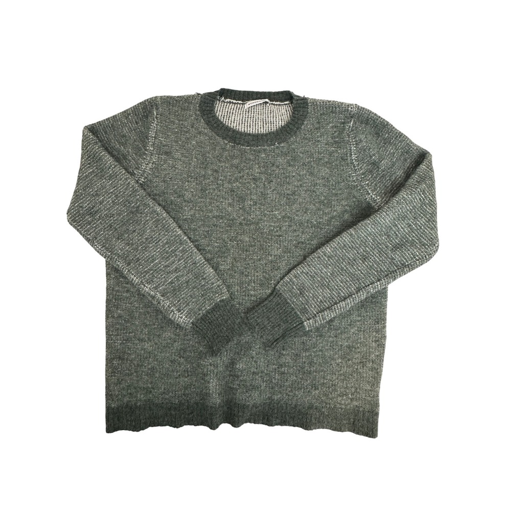 Staccato Knit Sweater Crew Neck Pullover Striped Olive Green Medium Grandmacore